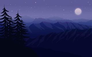 Mountain View in at Night vector