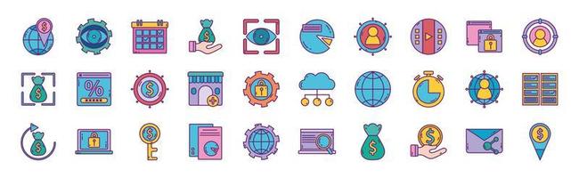 Business and marketing icons set vector