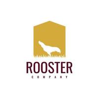Rooster farm logo design vector