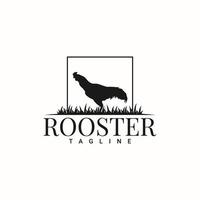 Rooster silhouette logo design vector