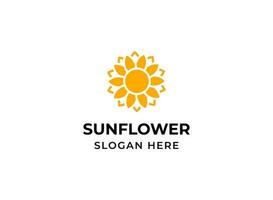 Sunflower logo. Yellow sun flower symbol logotype template vector