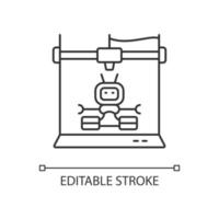 3d robots printing linear icon vector