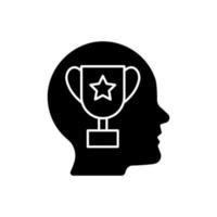 Achievement motivation black glyph icon vector