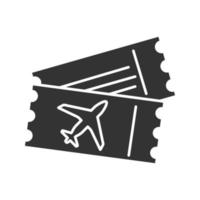 Airplane tickets glyph icon vector