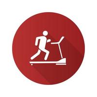 Treadmill flat design long shadow glyph icon vector