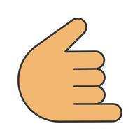 Shaka hand gesture color icon vector
