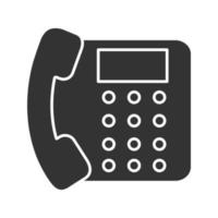 Landline phone glyph icon vector