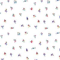 Pattern of little men shoppers. Vector. On a white background figures of people. Ironic style. Pattern for fabric or clothes. vector