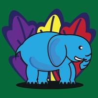 blue elephant vector