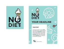 International No diet day. Logo and Poster concept. vector illustration. Logotype design.