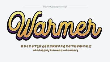 yellow cute thin stroke rounded lettering text vector