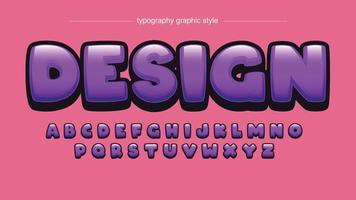 Rounded purple glossy bold isolated letters vector