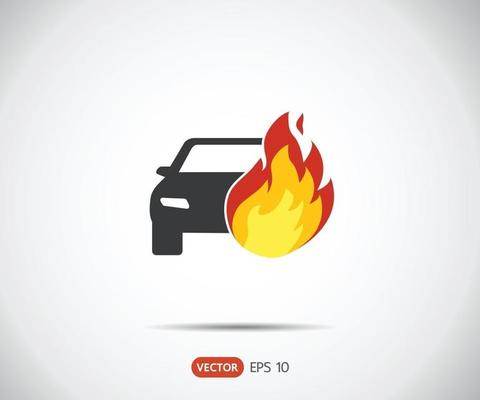 Car fires Vehicle.  insurance Icon.