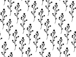 Seamless repeating pattern of flowers and plants.  wildflowers vector