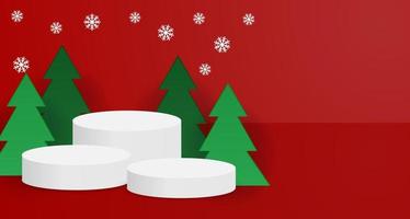 Christmas background. Christmas space for text. Product display, poster, greeting cards, headers, website banner. Podium product display. vector