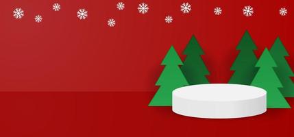 Christmas background. Christmas space for text. Product display, poster, greeting cards, headers, website banner. Podium product display. vector