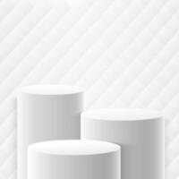 exhibición redonda abstracta para el producto en el sitio web en moderno. representación gris de fondo con podio y escena de pared de textura blanca mínima, representación 3d de color gris de forma geométrica. vector