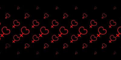 Dark Red vector backdrop with woman's power symbols.