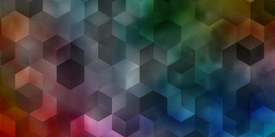 Light Multicolor vector texture with colorful hexagons.