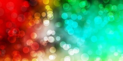 Light Multicolor vector background with bubbles.