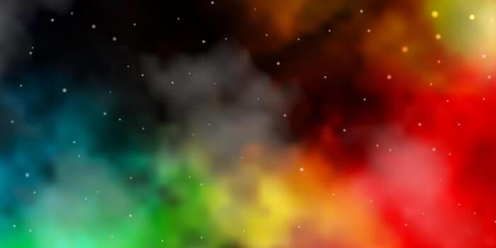 Dark Multicolor vector pattern with abstract stars.