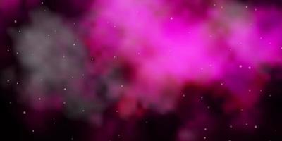 Dark Pink vector layout with bright stars.