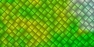 textura de vector verde claro, amarillo en estilo rectangular.