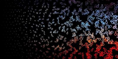 Dark Blue, Red vector template with esoteric signs.