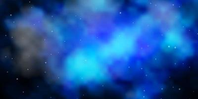 Dark BLUE vector texture with beautiful stars.