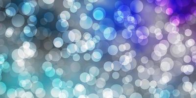 Light Pink, Blue vector background with bubbles.