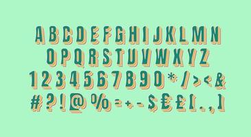 Glitch style alphabet set vector