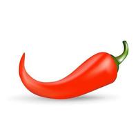 Red hot chili pepper. Realistic vector image with shadow isolated on white background