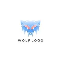 colorful wolf logo design vector