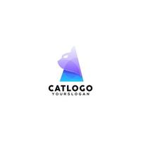 cat colorful logo design vector