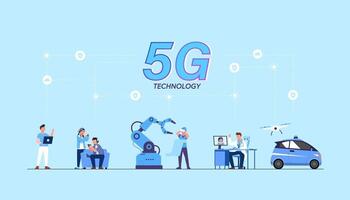5G Global network high speed wireless internet wifi technology vector illustration.