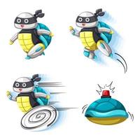 Set of android character robot toy cartoon style futuristic machine for home use.
