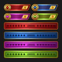 Button set designed game user interface GUI for video games, computers. vector