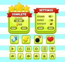 Button set designed game user interface GUI for video games, computers. vector