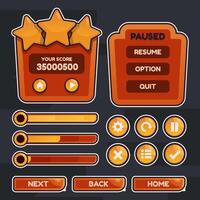 Button set designed game user interface GUI for video games, computers. vector