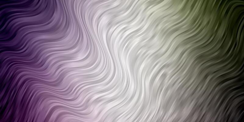 Light Pink, Green vector background with curved lines.