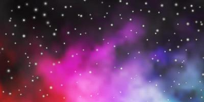 Dark Pink, Green vector background with colorful stars.