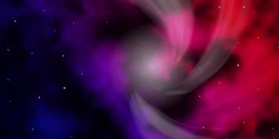 Dark Purple, Pink vector background with small and big stars.