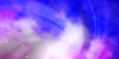 Light Purple vector background with colorful stars.