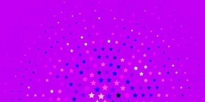 textura de vector violeta claro, rosa con hermosas estrellas.