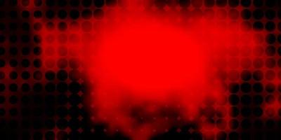 Dark Red vector background with bubbles.