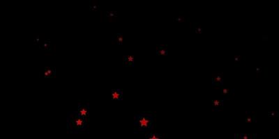 Dark Red vector template with neon stars.