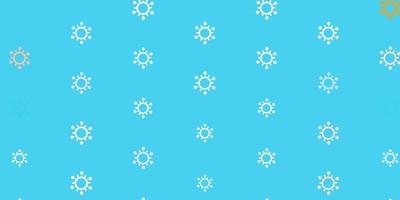 Light Blue, Yellow vector background with covid-19 symbols.