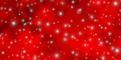 Light Red vector pattern with abstract stars.