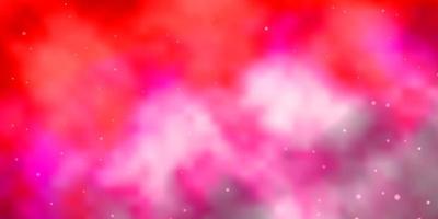 Light Red vector background with colorful stars.