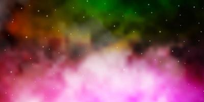 Light Pink, Green vector background with colorful stars.